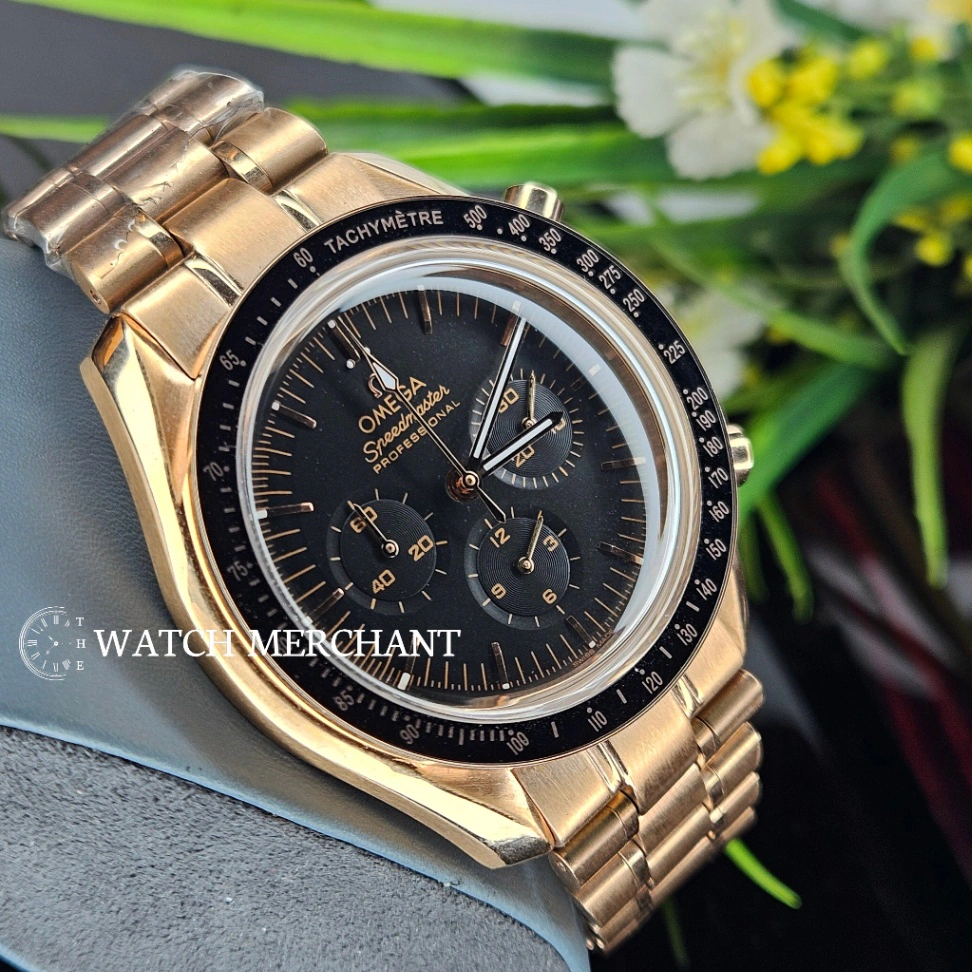 Omega Speedmaster Professional Rose Gold Case with Black Dial and Rose Gold Bracelet