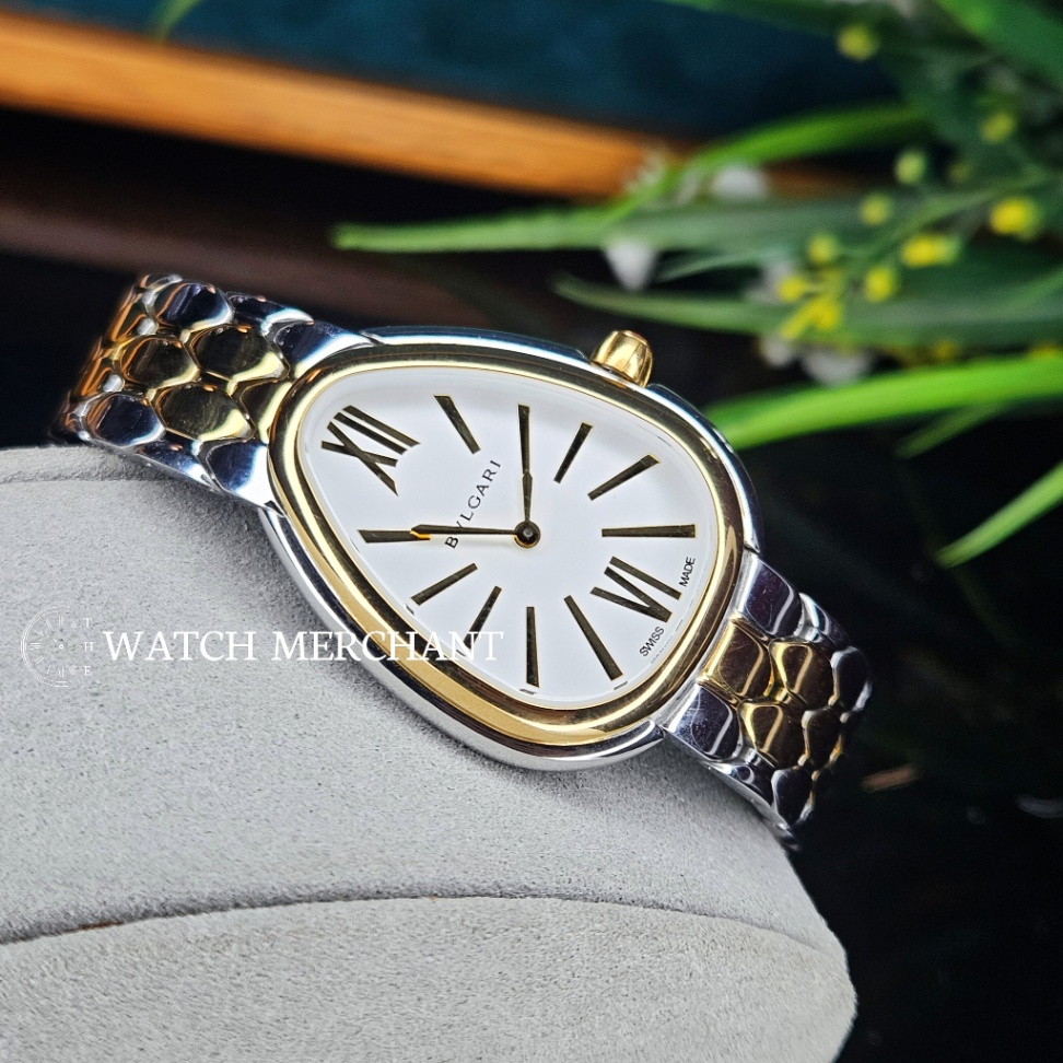 Bvlgari Serpenti Seduttori Two-Tone Yellow Gold and Stainless Steel Case with White Dial and Two-Tone Bracelet