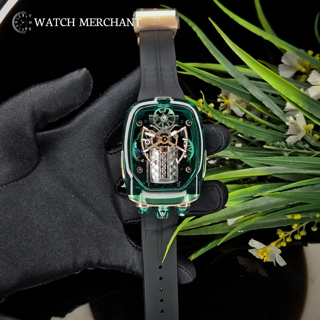 Jacob & Co Bugatti Chiron Skeleton Green" or "JCO Watch 58 A" || Ref. BU210.80.AL.UA.B || Master Grade Replica thumbnail 1