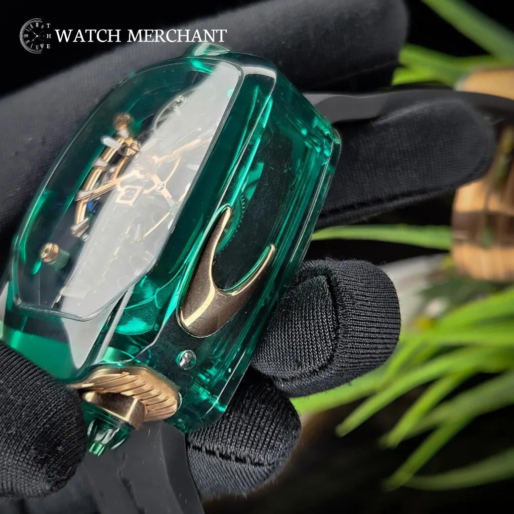 Jacob & Co Bugatti Chiron Skeleton Green" or "JCO Watch 58 A" || Ref. BU210.80.AL.UA.B || Master Grade Replica thumbnail 3