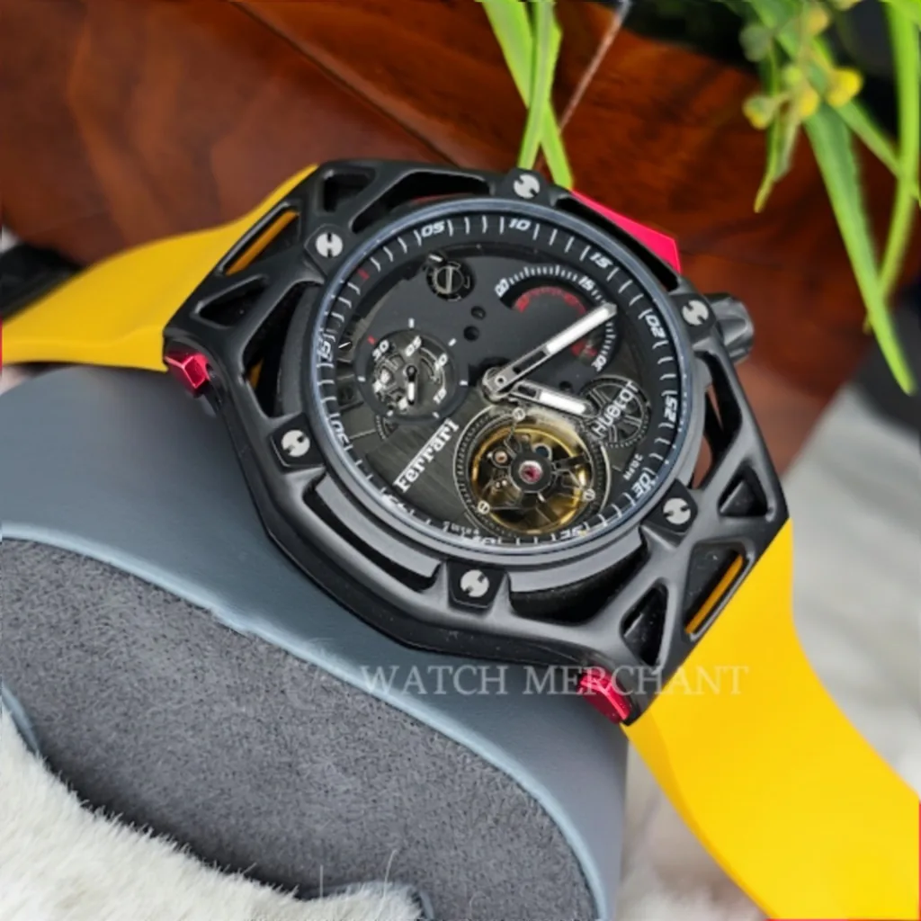 Hublot Techframe Ferrari Tourbillon Chronograph || Ref. 408.QU.0123.RX || Master Grade Replica